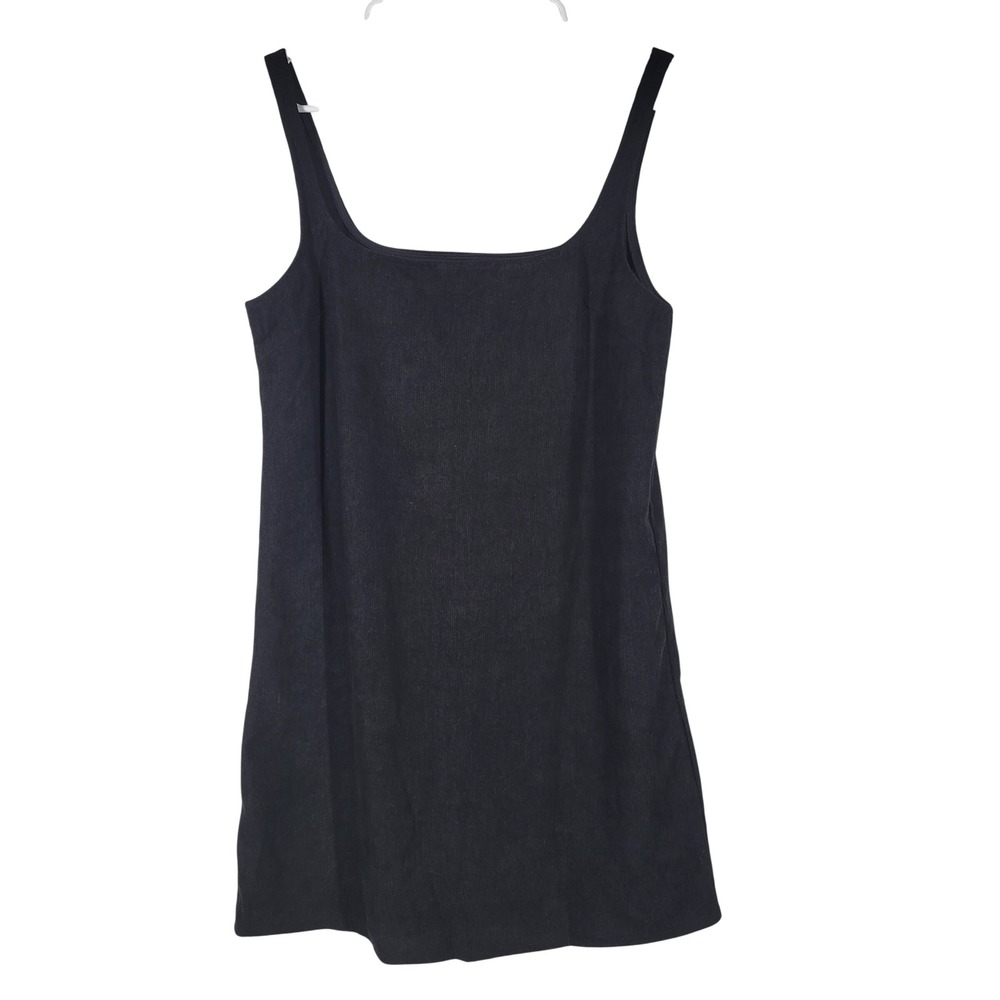 Black Corduroy Square Neck Mini Dress Size S Shein Preppy NWT